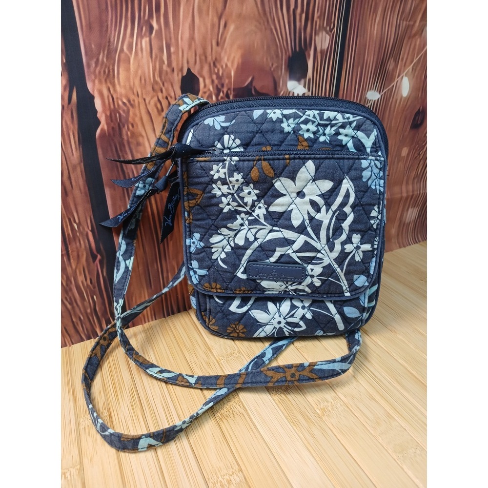 Vera Bradley Java Floral 'Little Hipster' Crossbody Organizer Bag Purse Retired